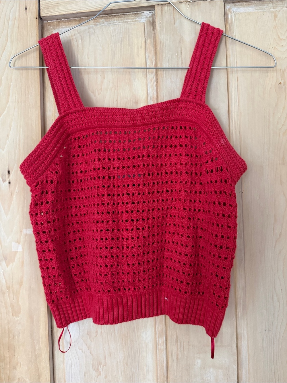 Universal Thread Red Crochet Knit Crop Tank